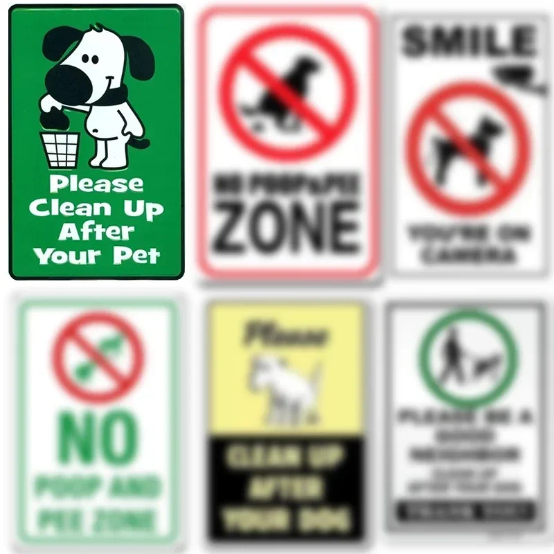 Pensez à la signalisation extérieure avec plaque métallique « Interdiction de crottes de chien », « Veuillez nettoyer les excréments de chien », 8x12 pouces