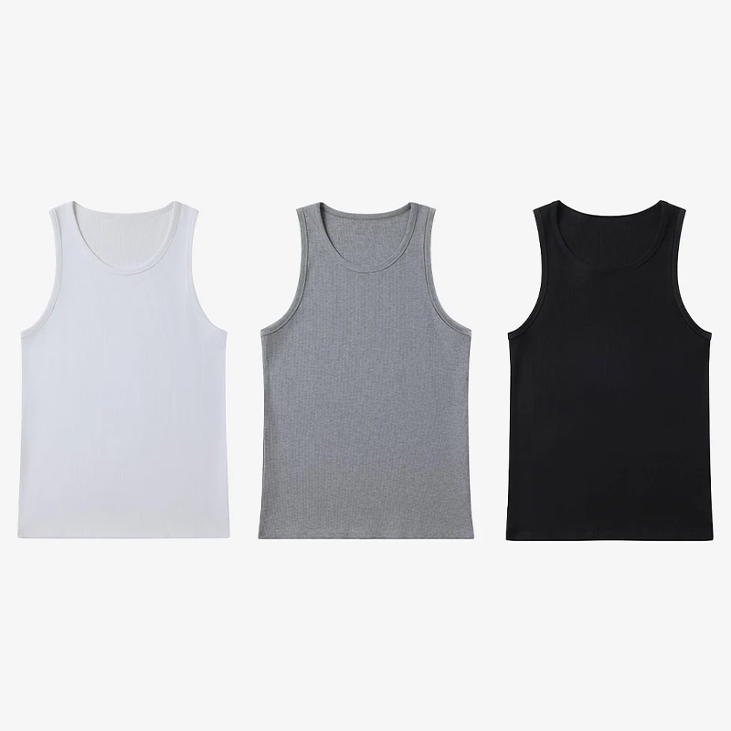 

100% Cotton Thread Men's Tank Top, Plus Size American-Style Slim Men's Tank Top Sports Fitness Sleeveless T-Shirt Men's