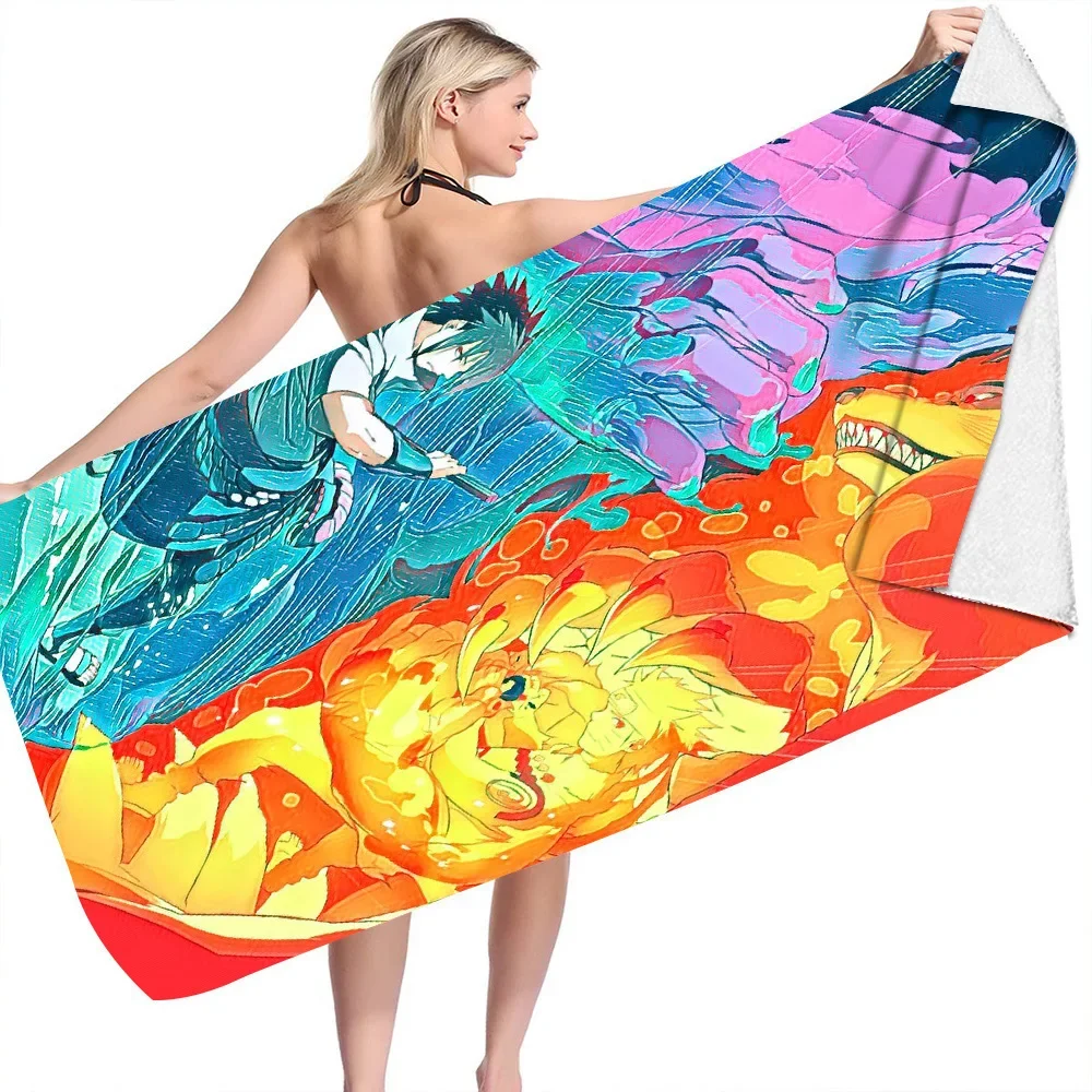 Anime N-Naruto Hokage Ninjia Bath Towels Microfiber Beach Swimming Towel Bathroom Decor for Kids Gift