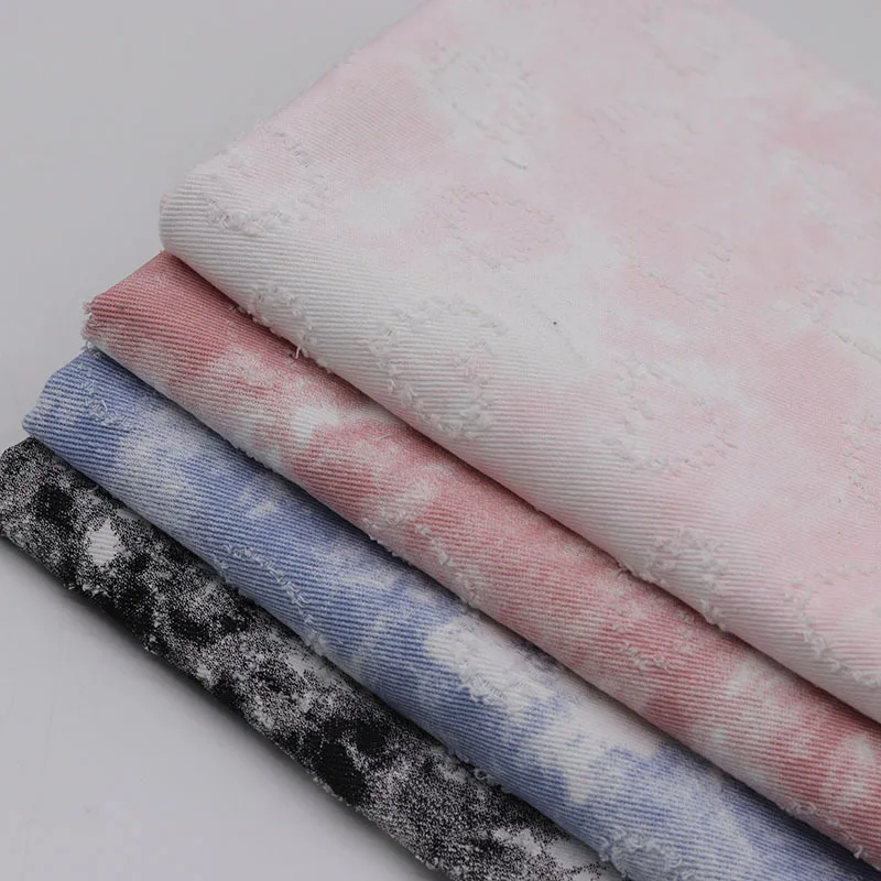 

Tie Dye Washed Printed Denim Fabric DIY Sewing Jeans Dresses Bags Handbags Clothing Fabric