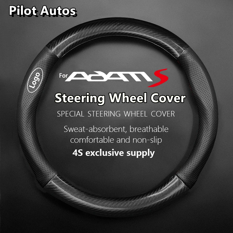 For Opel For Adam Steering Wheel Cover Genuine Leather Carbon Fiber Summer Winter Women Man