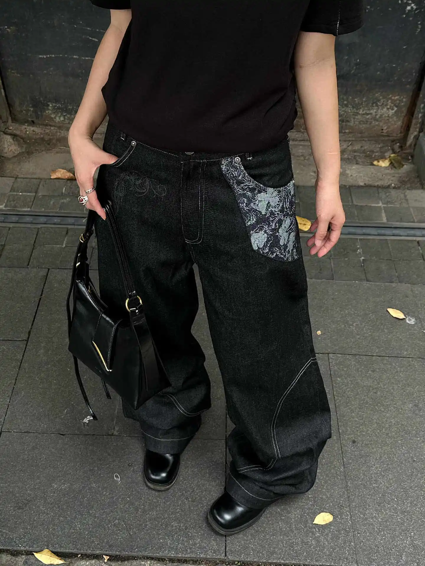 

Винтажные женские широкие джинсы в стиле Харадзюку, мешковатые джинсовые брюки, уличная одежда в стиле гранж большого размера, осенние джинсовые брюки Y2k, корейская мода