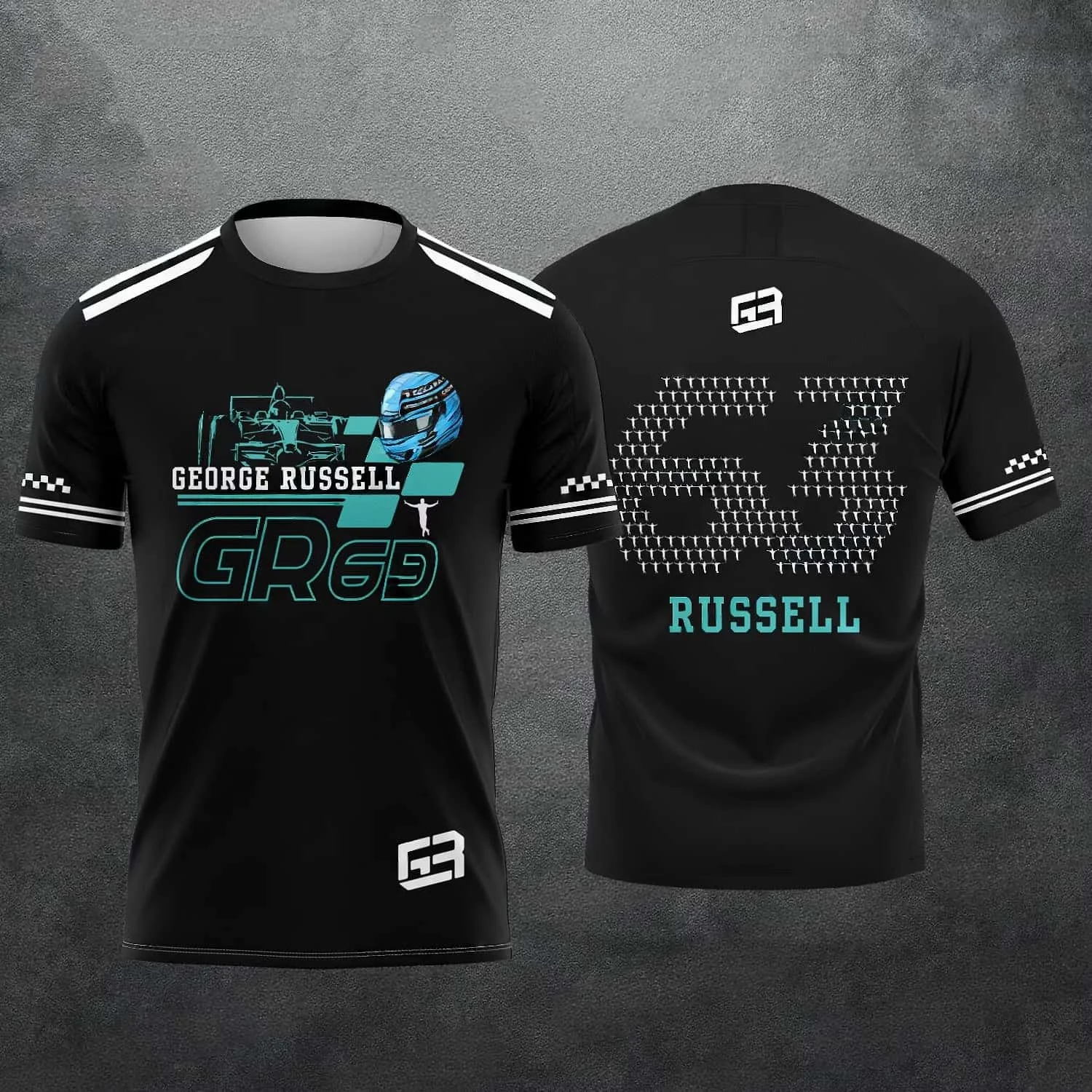 2026 New Racing No. 63 Rider George Russell Fan 3D Printed Pattern T-Shirt Men Women Summer Casual Short Sleeve Family Matching