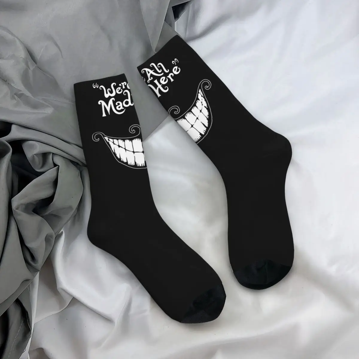 

We Are All Mad Here Cheshired Cats Socks Modern Stockings Spring Anti Bacterial Couple Socks Comfortable Design Climbing Socks