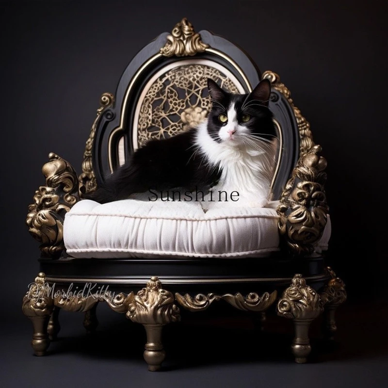

Interior solid wood carving flower sofa bed cat and dog recliner size custom simple modern