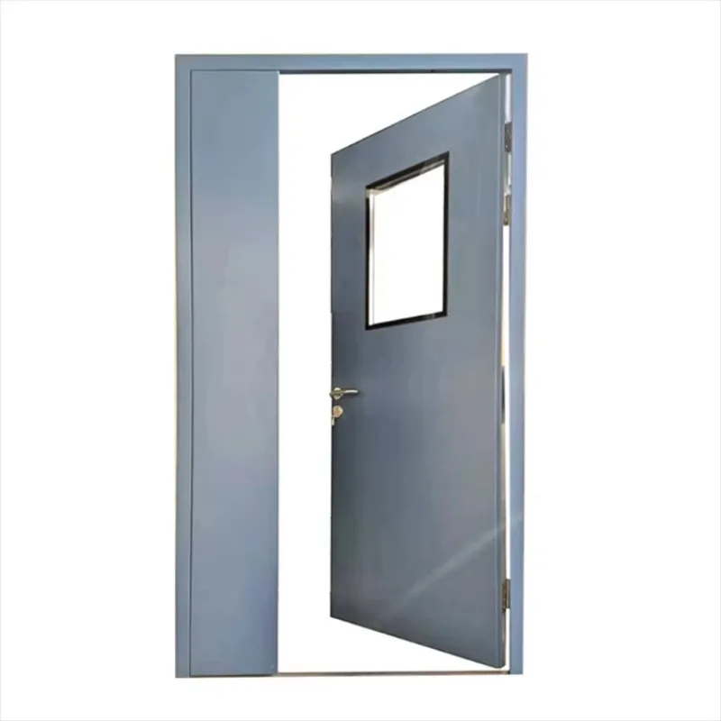 Wholesale OEM Hospital Clean Room Steel Door Hermetically Sealed Modern Design Fiberglass Screen Interior Operating Clean Door