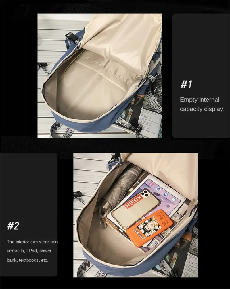 2024 koreanische Schult asche Studentin Rucksack große Kapazität Mode Junge Rucksack Computer Tasche weibliche Schule Rucksack Schult aschen