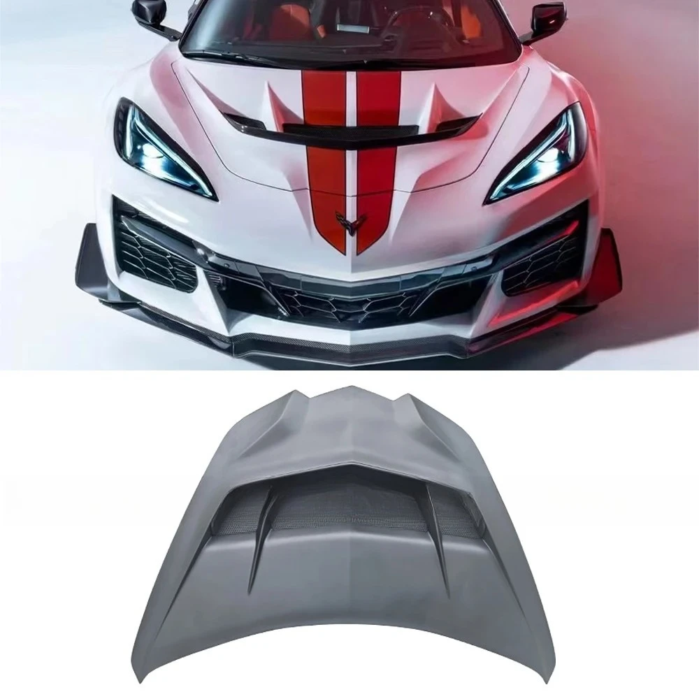 

Unpaintede FRP ZR1 Style Hood Fit for 2020+ Corvette C8 Z51 Z06 Front Hood High Quality