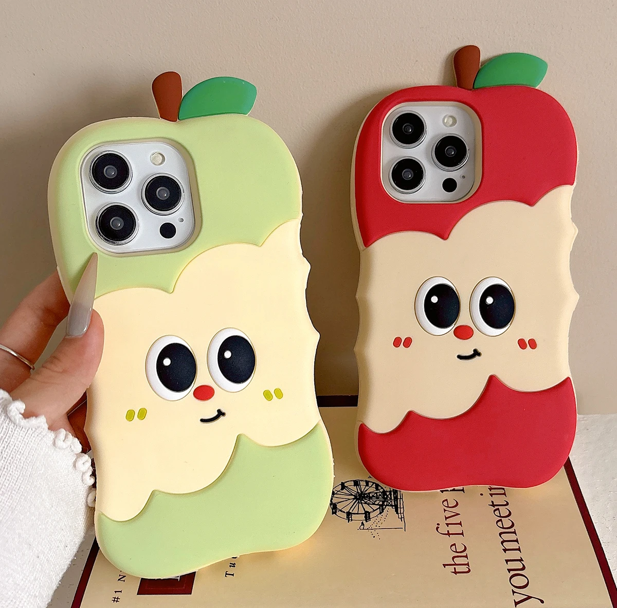 

3D Cute Red Apple Cartoon Silicone Funny Phone Case for IPhone 13 14 15 16 Pro Max 14pro 15pro Shockproof Soft Lovely Back Cover