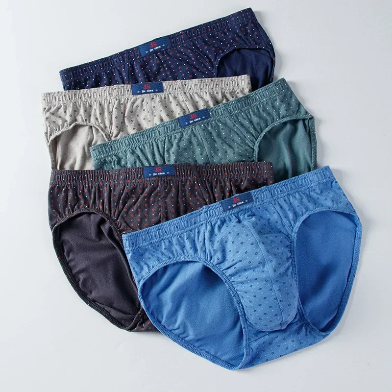 5-Piece Set Of Pure Cotton Men's Sexy Triangle Pants, Comfortable And Elegant Casual Underwear, Men's Elastic Triangle Pants