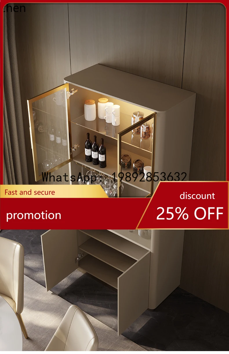 YFY  High-End Wine Cabinet Modern Living Room Storage Small Apartment Red Wine Storage Cabinet Glass Display Side Cabinet