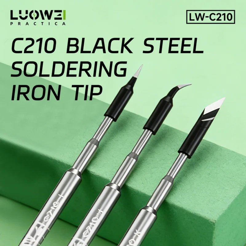 LUOWEI C210 Black Steel Soldering Iron Tips for 210 T26 Series Precision Welding Options Fast Heating Repair Tool