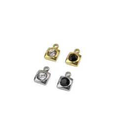 10pcs Stainless Steel Shiny Stones Tear Jewelry Charms Pendant DIY Handcraft Waterproof Antiallergic