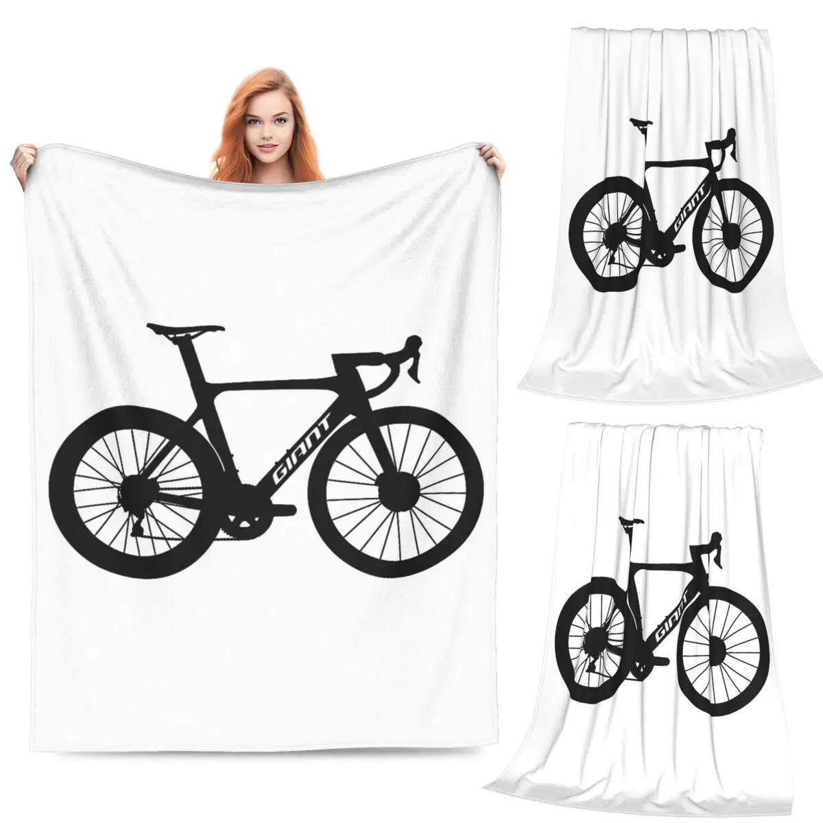 Giant Propel Road Bike Silhouette Blanket Flannel Sofa Throw Blanket for Home Bedroom Outdoor Throws Bedspread Quilt