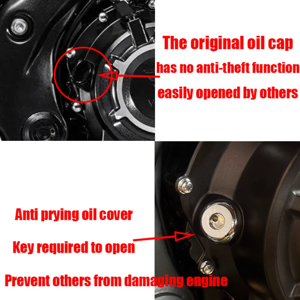 Anti-theft Engine Oil Screw Cap Anti-pry Oil Filler Screw Cover Plug For Voge DS525X 525DSX DSX525 DSX 525 DSX 525X Accessories