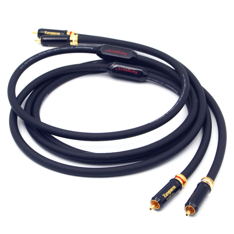 High Quality Audiophile Single Crystal Copper RCA Cable OCC HiFi Audio Signal Line with Ring