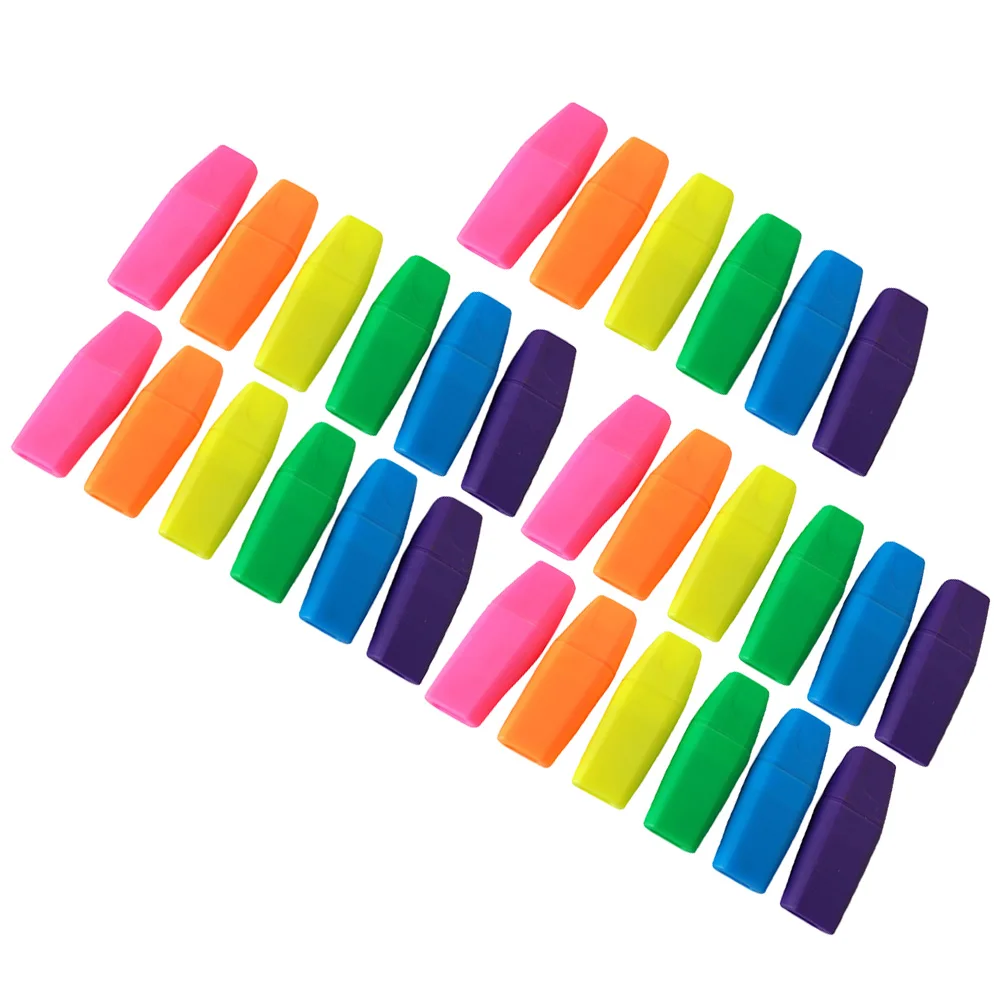 

30pcs Pencil Cap Erasers School Office Supplies Mixed Colors Portable Mini Rubbers For Classroom Drawing Tpr Material Smooth