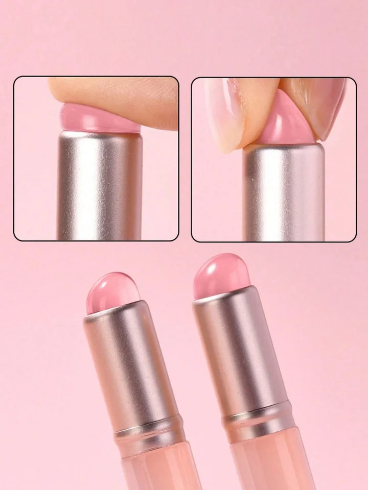 Brocha de Silicona Rosa Jelly para Arte de Uñas, Reutilizable para Aplicar Polvo de Espejo, Herramienta de Manicura, Suave y Elástica 4