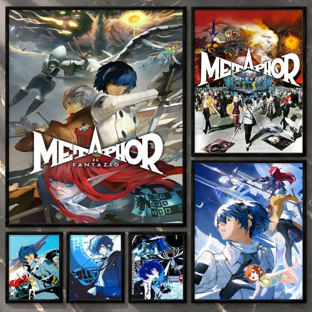 Battle-Collectible-Characterart-Interactive Metaphor: ReFantazio Poster Aesthetic Unframed Wall Prints for Bedroom & Living Room