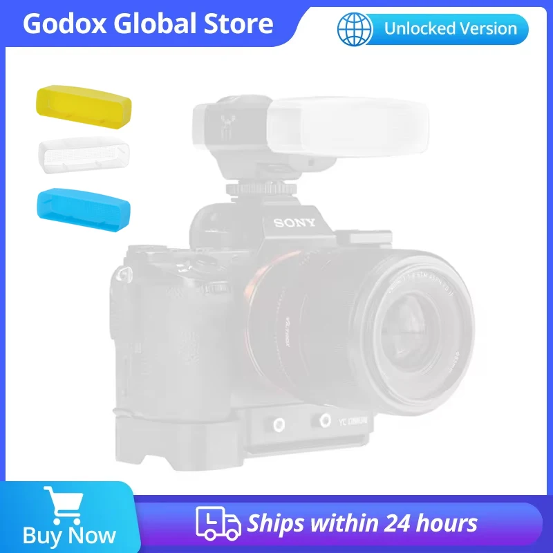 Godox Lux Junior Speedlite Flash White yellow blue Diffuser Soft Box Case