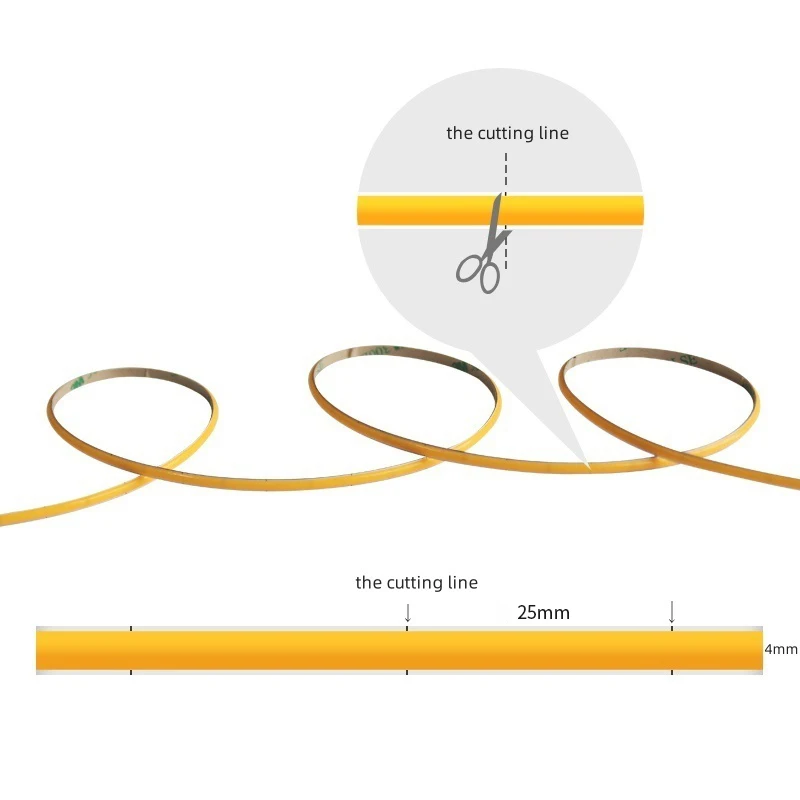 4mm COB LED Strip Light 12V 24V 480LED/m 3000K 4000K 6500K สีส้มสีม่วงสีชมพู LED เทปสําหรับห้องครัวรถตกแต่ง