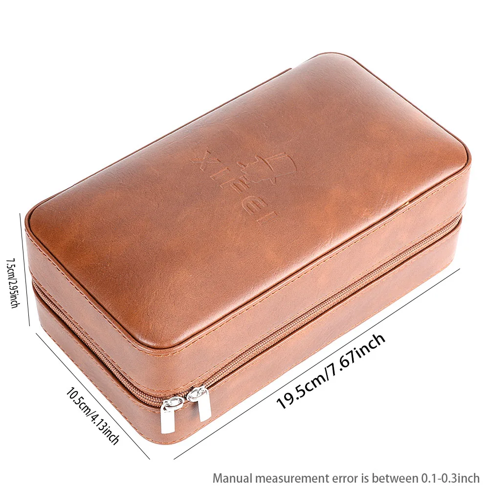 Xifei 6-Slot PU Cigar Case Travel Cedar Wood Cigar Humidor With Humidifier&Dropper Portable Smoking Accessories