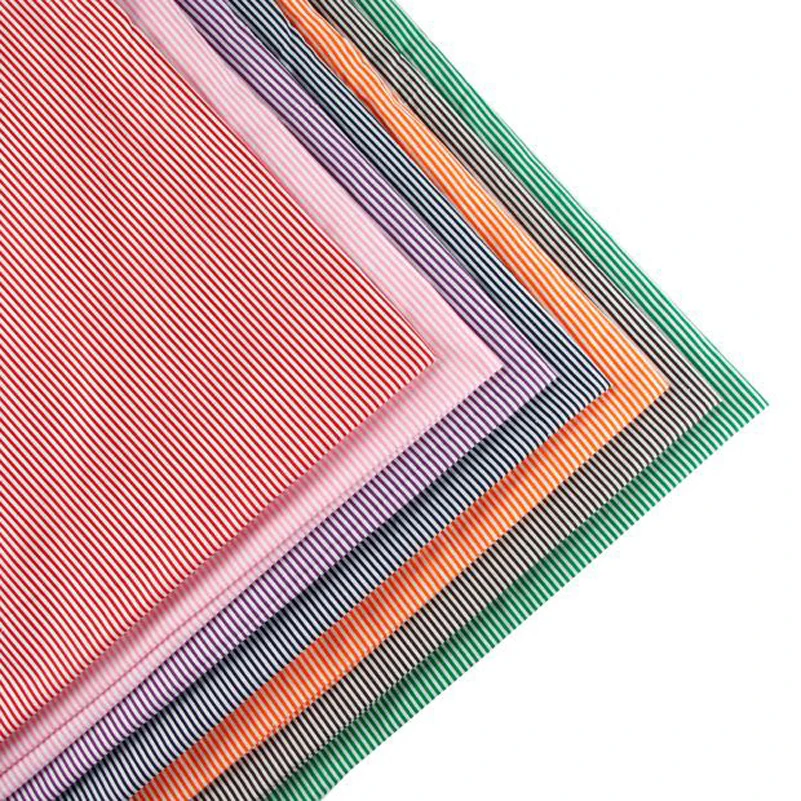 

Pure Cotton Fabric Plain Weave Polka Dot Vertical Strip Printed For Sewing Handmade DIY By the Meter