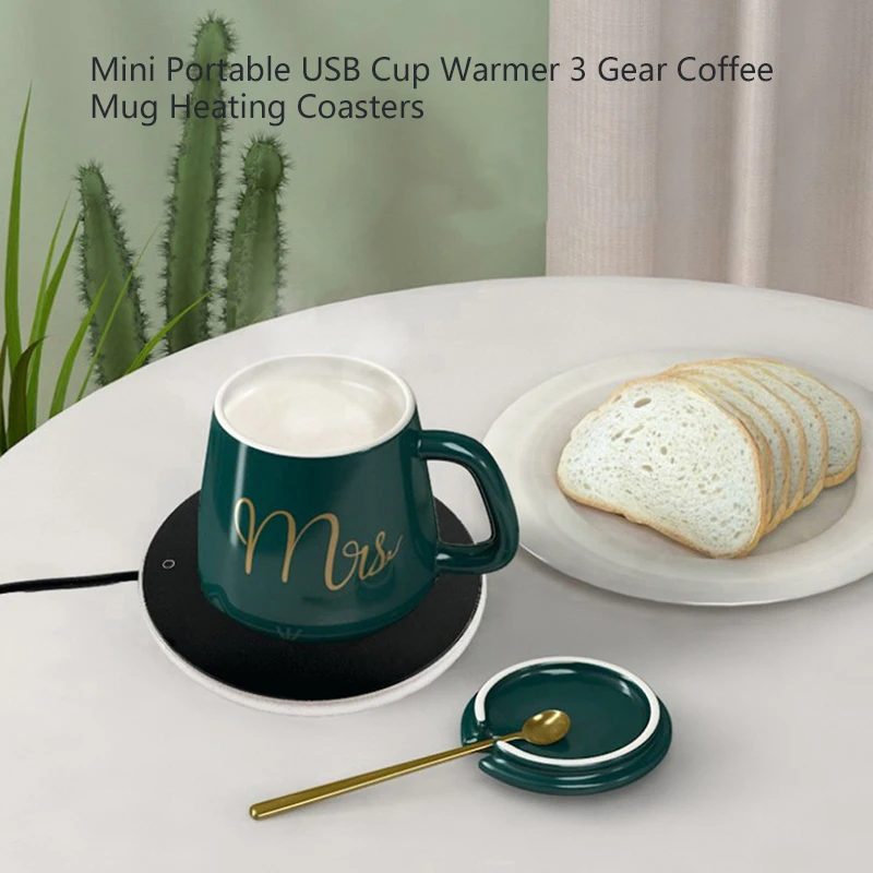 Mini portátil usb copo mais quente 3 engrenagem caneca de café aquecimento coaster inteligente termostática placa quente leite chá água almofada aquecimento aquecedor