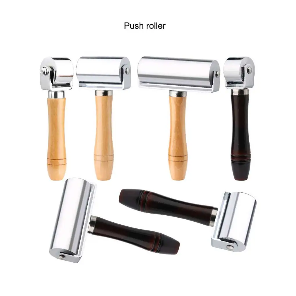 

Wood Stainless Steel Flat Pressure Roller Leather Wheel Bearing Leathercraft Creaser Stamping Device Roll Tools Log