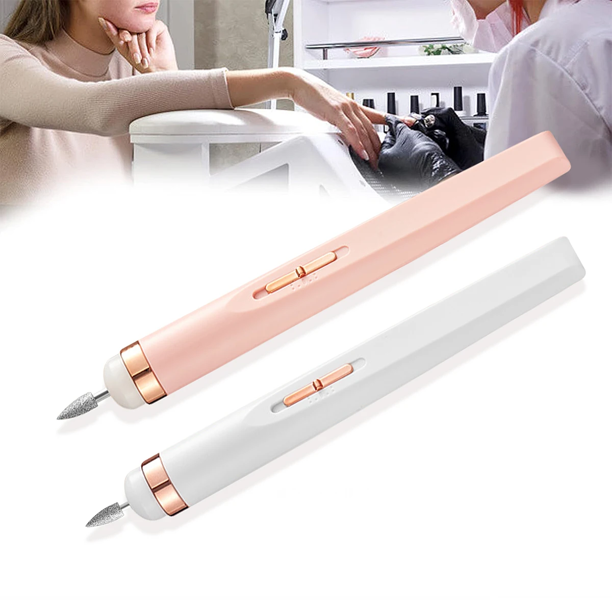 プロフェッショナルマニキュアペディキュアキット、電動爪やすりセット、コードレス電動ネイルドリルマシン、5スピードハンドフットケアツール