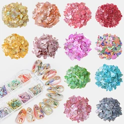 Hot Sale 3D Irregular Shell Abalone Fragment Colorful Flake Slice Polished Shell Fragment For Nail Art Decor 20/50/100g