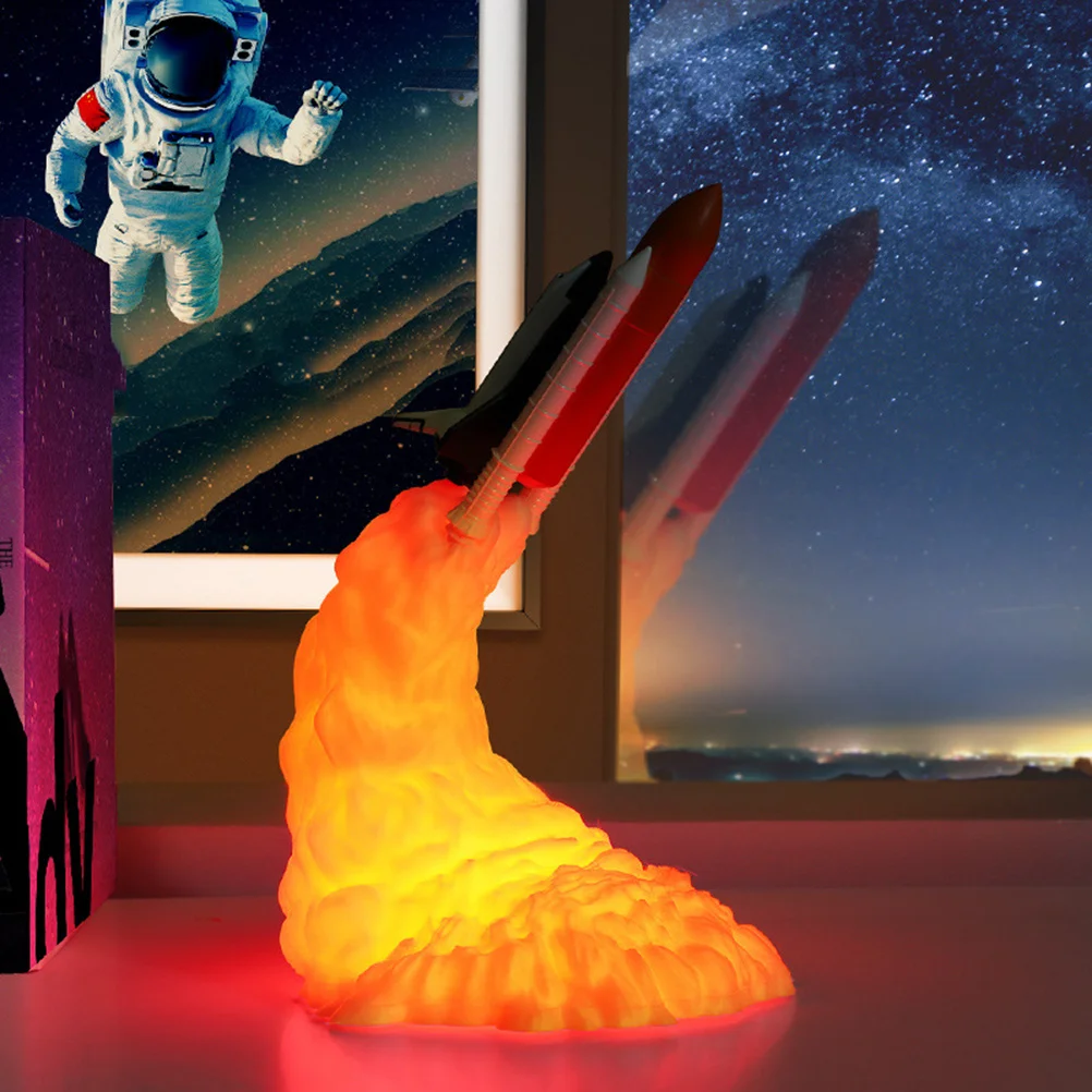 3D Printed Rocket Lamp Delicate Unique Night Light Creative Space Shuttle Decoration Home Bar Cafe Pattern I Lamp
