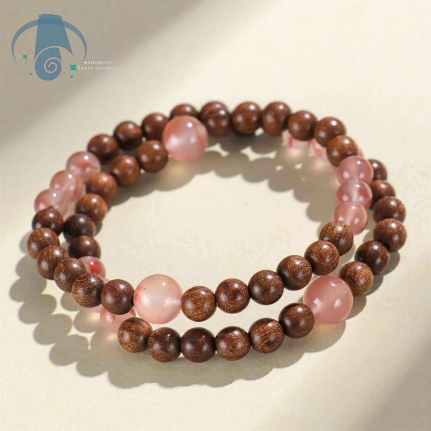 Handmade Strawberry Quartz Golden Silk Wood Bracelet Ice Nanhong Purple Grey Agate Ethnic Style Beaded Women Natural Crystal Hea