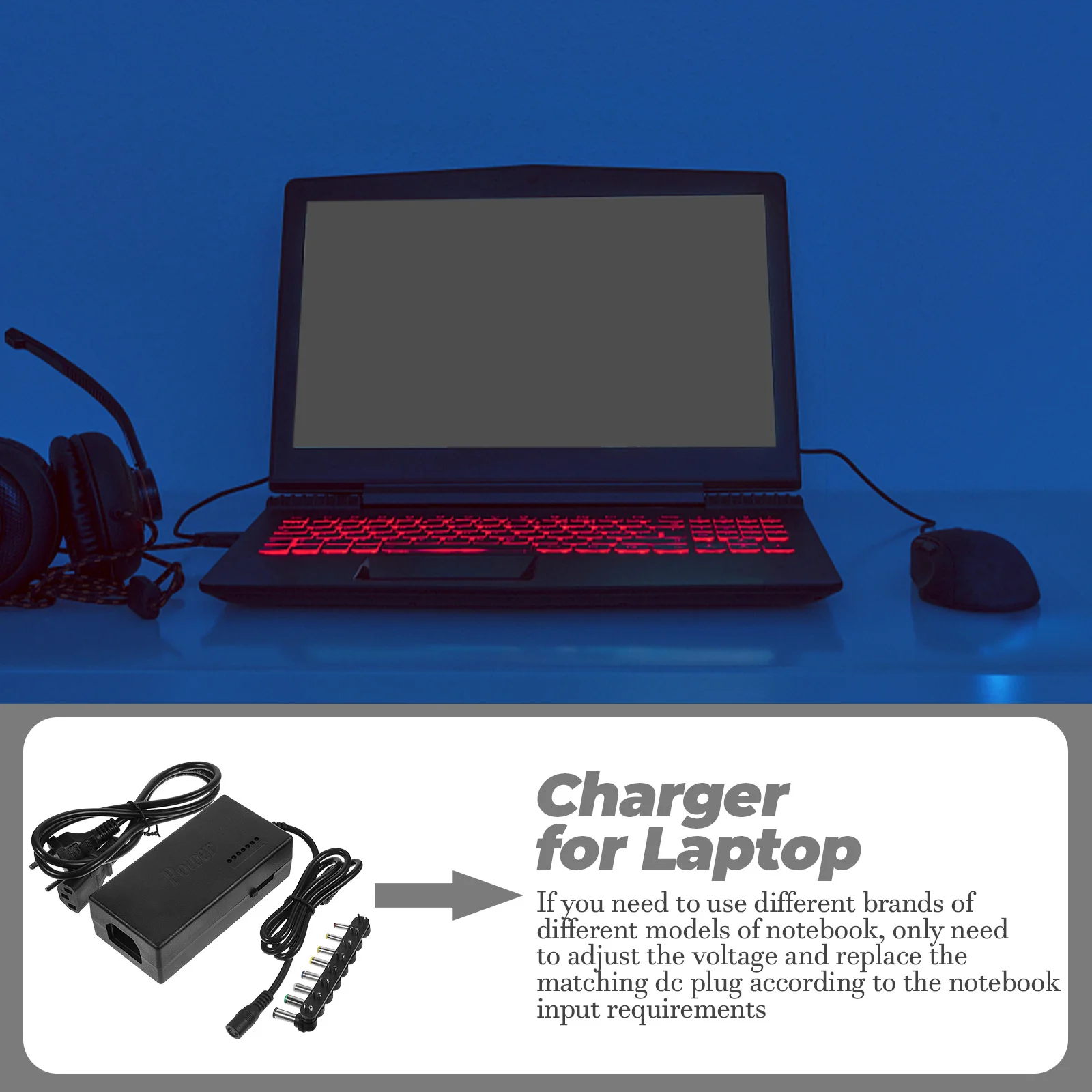 10Pcs 96W for Laptop 12V-24V Multi Voltage Laptop Adapter Compatible with Various Notebook Models Easy Replacement