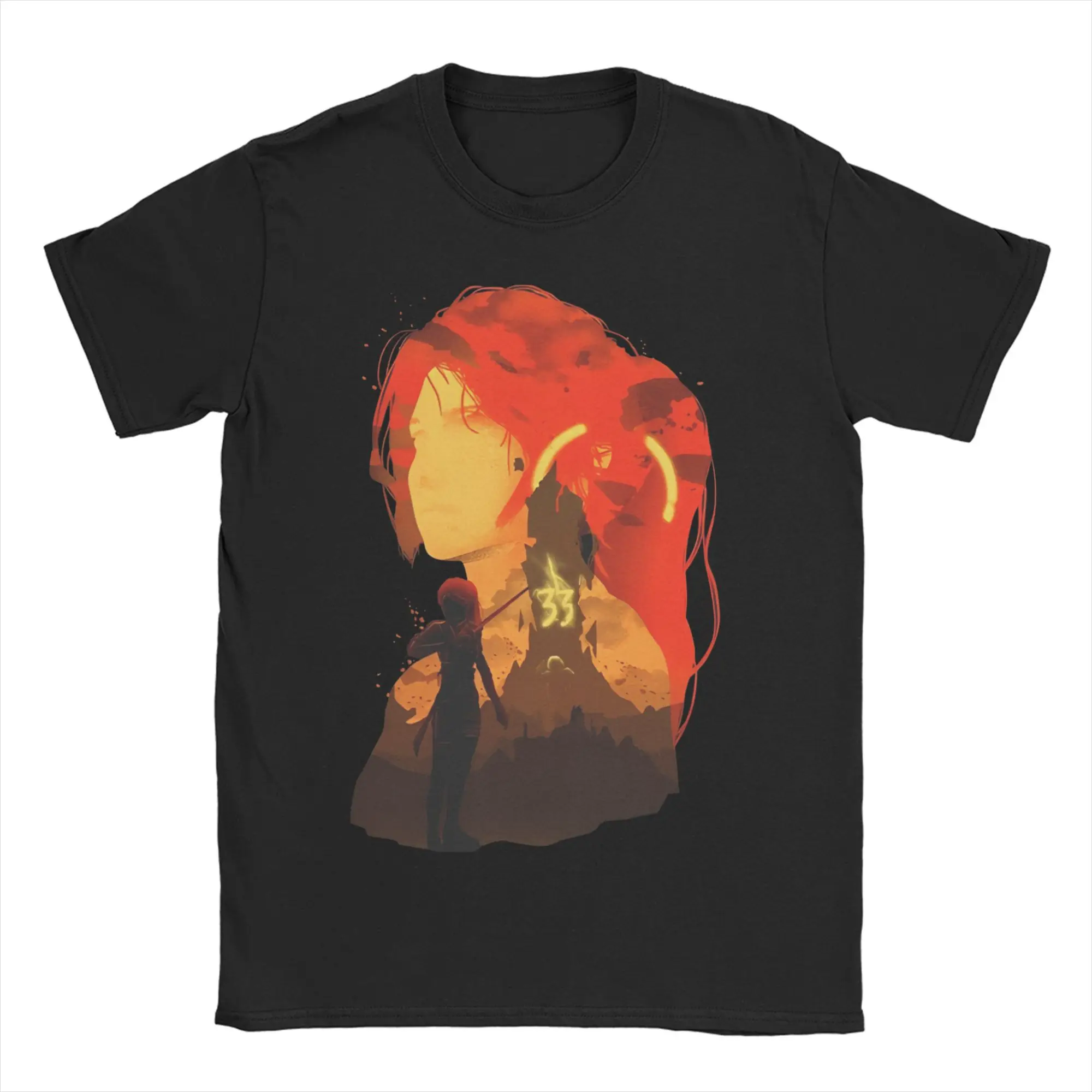 

Clair Obscur Expedition 33 T-Shirt for Men Funny Game Awesome Cotton Tee Shirt Round Neck Short Sleeve T Shirt Summer Clothes