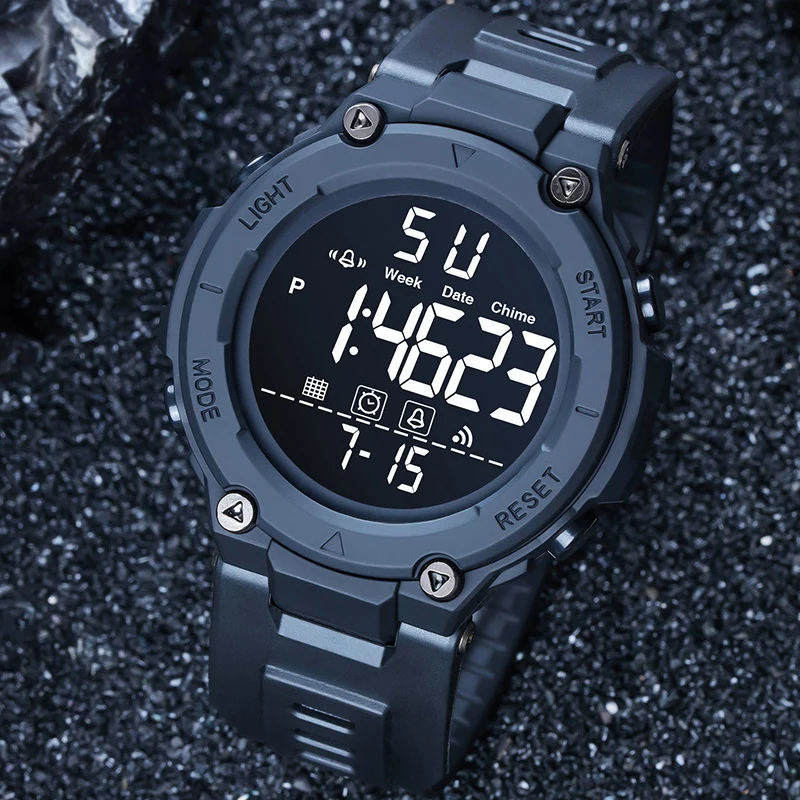 YIKAZE Orologio sportivo digitale da uomo Orologi sportivi da uomo luminosi impermeabili Sveglia Orologi elettronici per studenti militari per