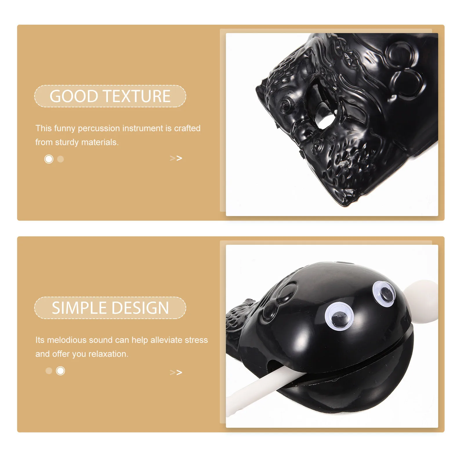 

1 set Simulation Fish Percussion Instrument Small Temple Block For Office Decompression Rhythm Sensory Music Tool Educational