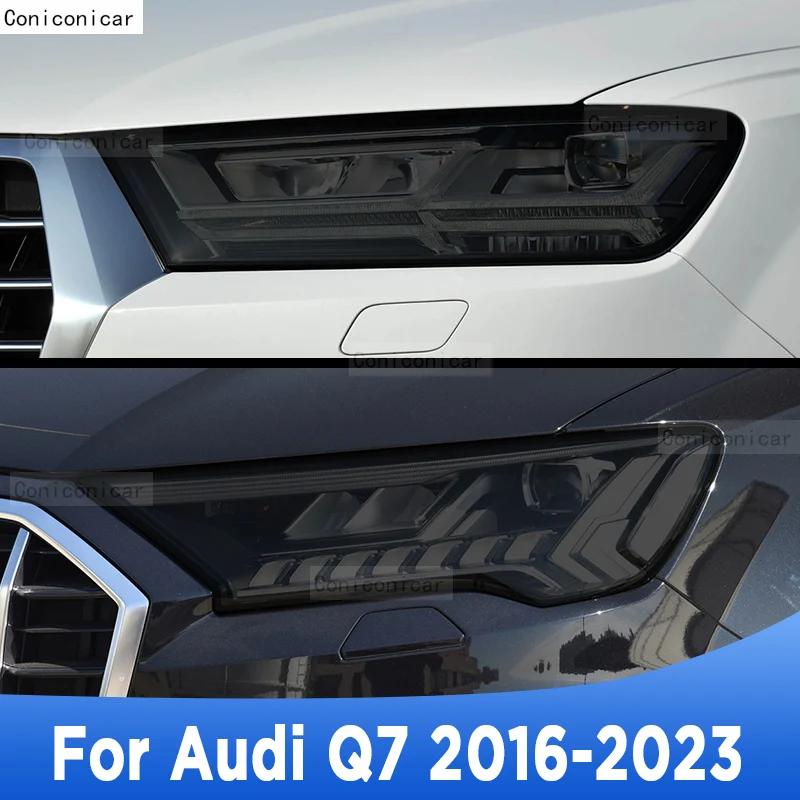 

For Audi Q7 4M 2016-2023 Car Exterior Headlight Anti-scratch Front Lamp Tint TPU Protective Film Repair Accessories Stickers