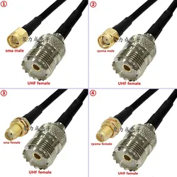 UHF SO239 Female To SMA Crimp for RG58 Cable Extension Connector RPSMA To SO239 UHF Female Crimp for RG58 Fast Delivery Brass RF