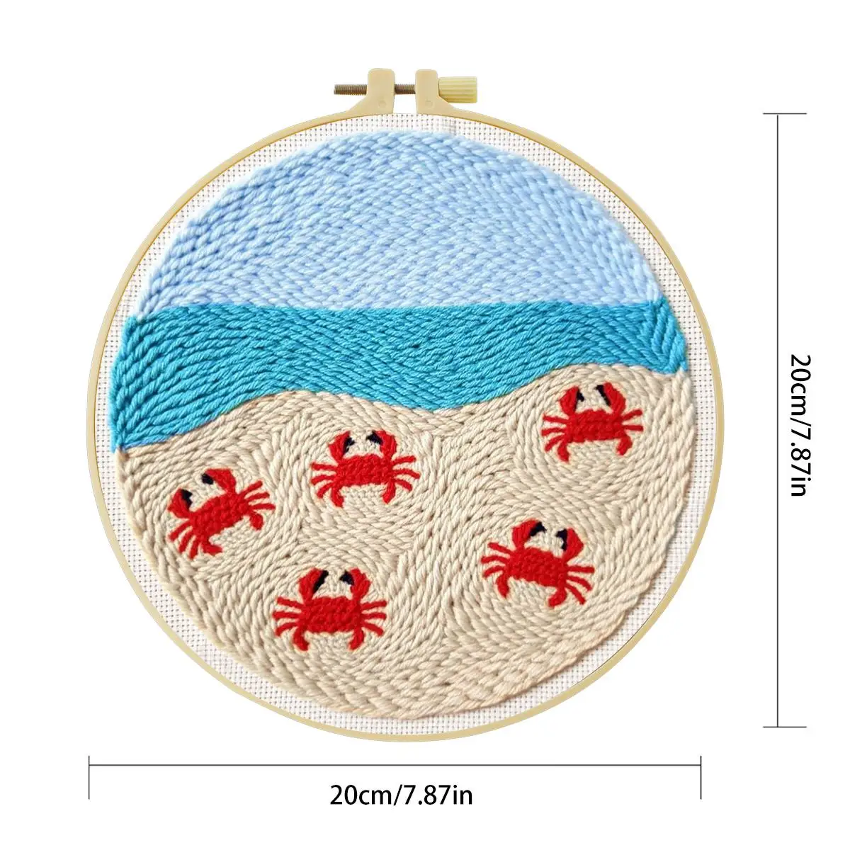 20X20CM/7,87 Zoll Tier - Krabben-Sticknadel-Set, Stickerei-Kit, gestrickte Stickerei, DIY handgemachtes Geschenk – Detail 3