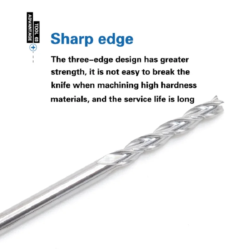 Three Flutes Spiral Engraving Cutters/ Drill Bits/ Carbide Tool Bits For Carving Wood CNC Router Machine