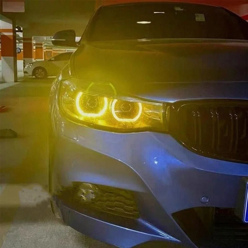 لوحات LED عين الملاك الصفراء DLR لسيارات BMW 3 Series F34 GT 2015 2016 2017 2018 2019 ضوء النهار الجري 63117470425 63117470426