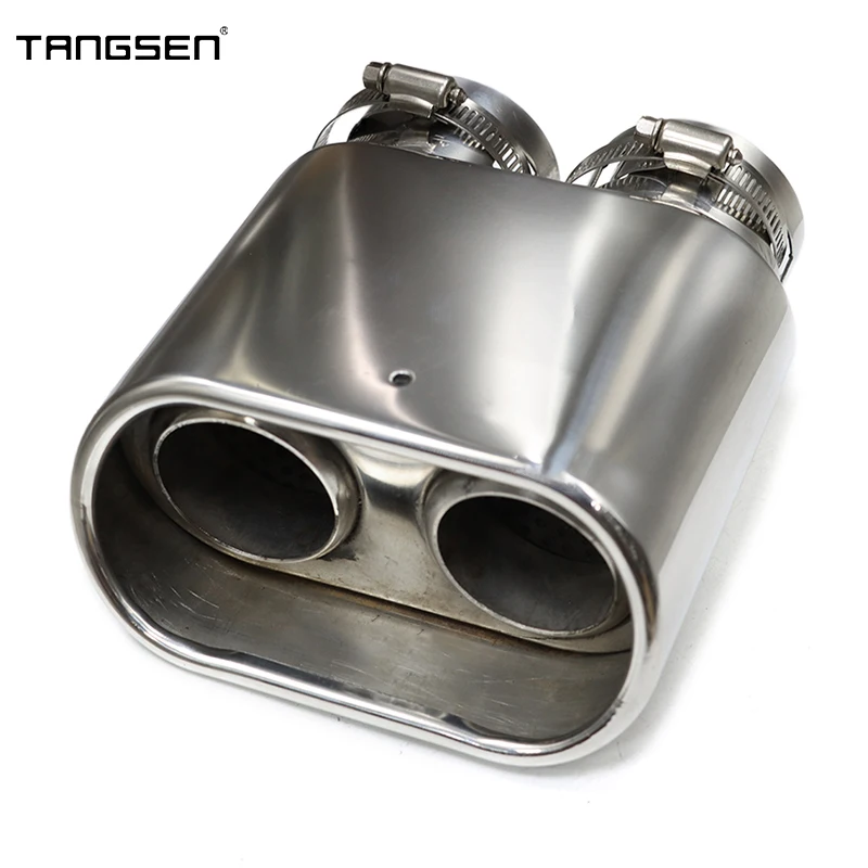 

1 Pcs Double Inner Exhaust Tip Stainless Steel Exhaust Pipe Square Muffler Tips For Universal Car 60mm Nozzle