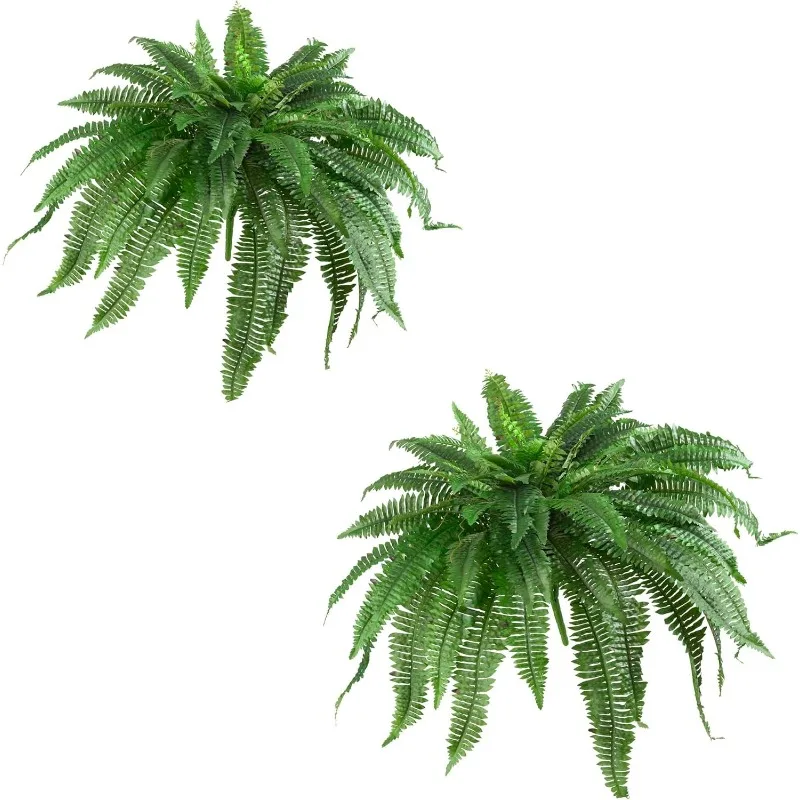 48IN Artificial Boston Fern Large Hanging Plant, Set of 2 Artificial Ferns that Look Real for Home Décor