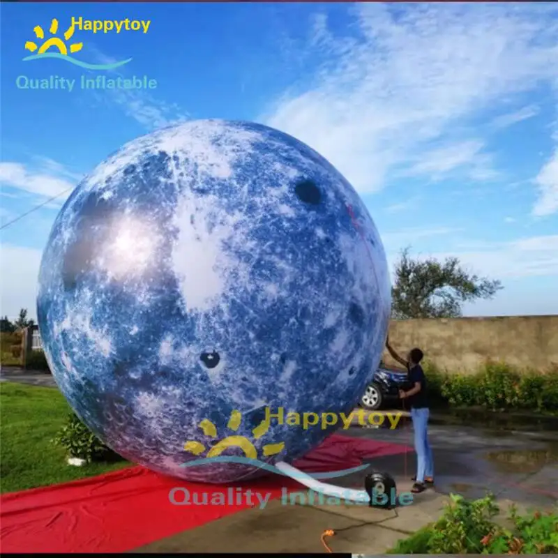 OEM Custom Model Planet Inflatable Moon Ball Floating Lighted Balloon Trade Show