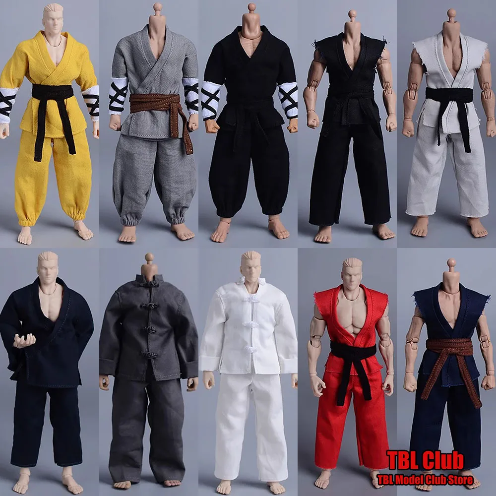 Romankey X COWL 1/12 Male Leisure Shaolin Temple Martial Monk Fighting Clothes Wuxia Lantern Pants For 6in Strong Action Figure