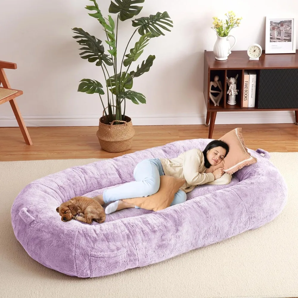 

Giant Dog Bed for Men and Women, 71"x43.3"x10" - Washable & Plush Dog Bed for People, Suitable for Adults，Human-Sized Bed