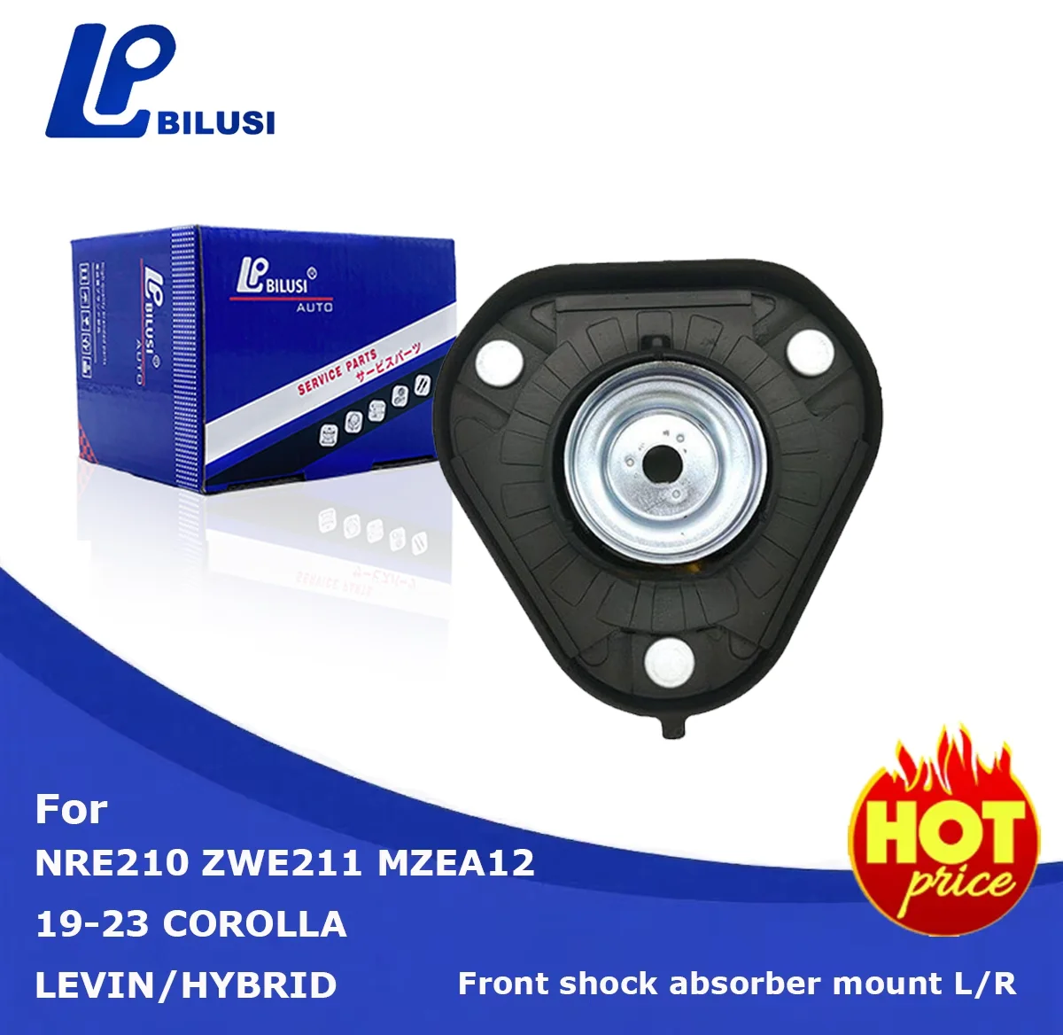 

Bilusi Front Shock Absorber Mount Top Angle Bearing for TOYOTA 19-23 COROLLA LEVIN/HYBRID NRE210 ZWE211 MZEA12 OE:48609-F4040