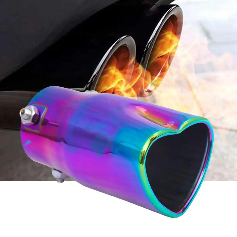 

Car Exhaust Tip Wear-resistant Fine Workmanship Stainless Steel Heart Shaped Universal Car Exhaust Muffler for ATV