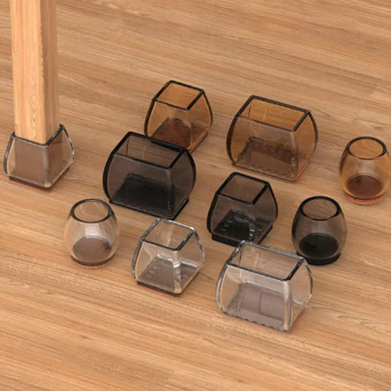 4/24Pcs Chair Leg Floor Protectors - Silicone Felt Pads, Furniture Sliders, Scratch-Proof & Noise-Free, Easy Smooth Moving